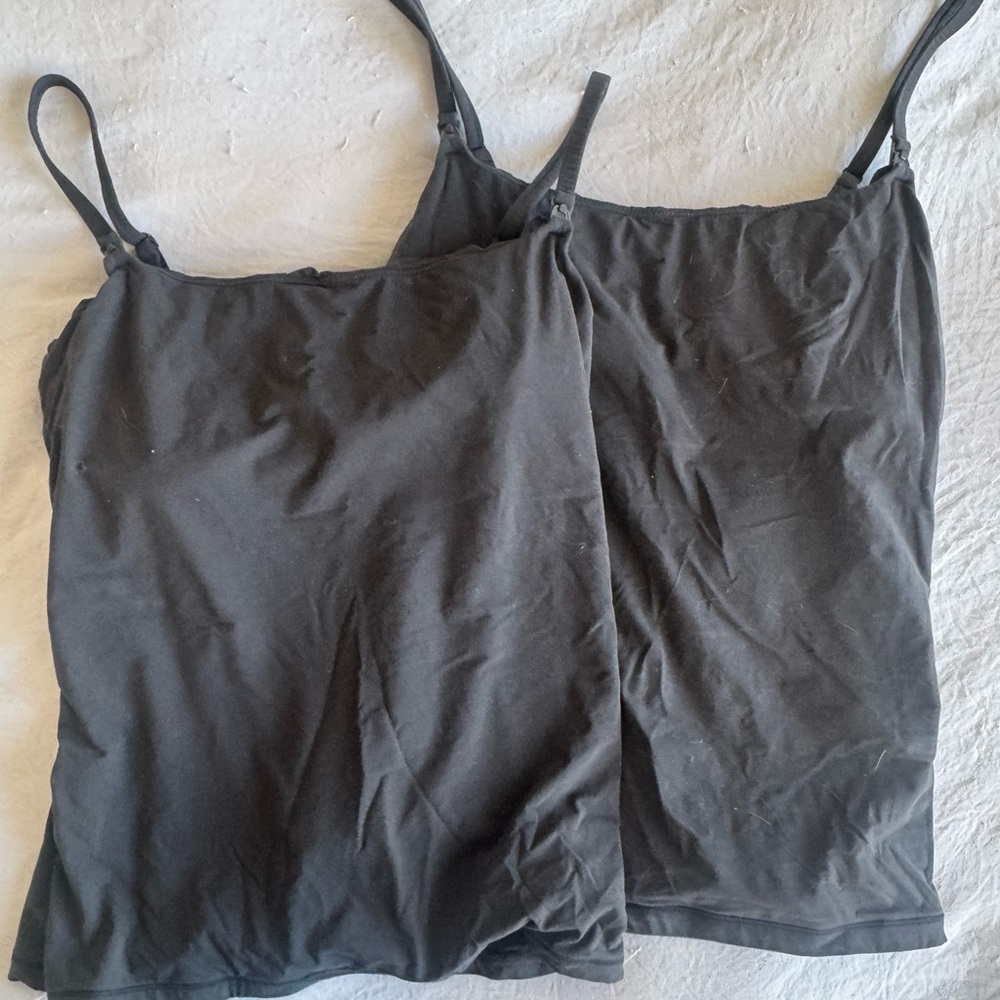 Skims black maternity nursing tank - set of three